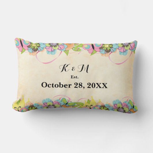 Burgundy bloemenkrans kussen (Voorkant)