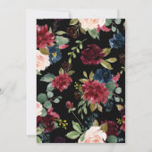 Burgundy Bloemige Elegante Rustieke Word Mijn Getu Kaart (Achterkant)