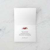 Burgundy bloemige foto trouw dankkaart bedankkaart (Binnen)