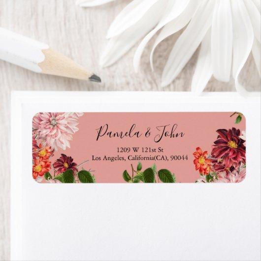 Burgundy Bloemige Jubileum | Verjaardag | Trouw Etiket (Insitu)