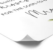 Burgundy bloemige kusjes bruidsdouche spel poster (Hoek)