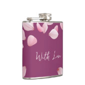 Burgundy Bloemontwerp Vinyl Omwikkelde Fles Heupfles (Rechts)