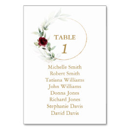 Burgundy Bloemrijke Groene Huwelijks Zitplaats Gra Kaart