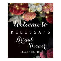 Burgundy Bloemrijke Rustieke slingerlichten bruids