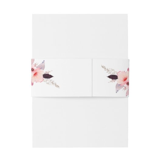 Burgundy Bloemschildering Geometrische Trouwdag Uitnodigingen Wikkel (Achterkant Voorbeeld)