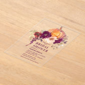 Burgundy Bloemschildering Pompoen Bruidsmeisjes Br Acryl Uitnodigingen (Laagn)