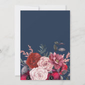Burgundy Bloom Blush Blue Floral Wedding Kaart (Achterkant)