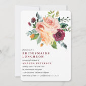 Burgundy Bloom Bridesmaids Luncheon Weddenschap Kaart (Voorkant)