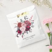 Burgundy Bloom Bruiloft  Bedankzakje (Gezegeld)