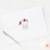 Burgundy Bloom Bruiloftsuitnodiging Sticker (Envelop)
