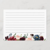 Burgundy Bloom Floral Vrijgezellenfeest Recipe Kaa Informatiekaartje (Achterkant)