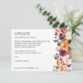 Burgundy Bloom | Rustige botanische WEDDING-UPDATE Kaart (Staand voorkant)
