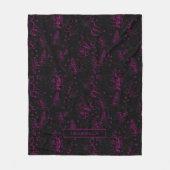 Burgundy blossom bloem gepersonaliseerde naam fleece deken (Voorkant)