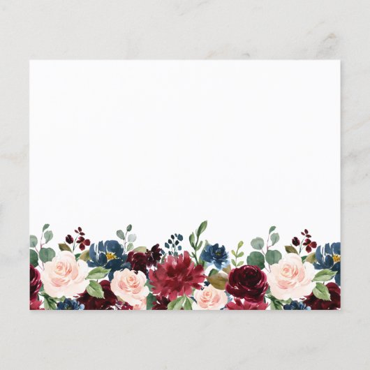 Burgundy Blue Blush Wedding Details Enclosure Kaar (Achterkant)