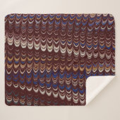 Burgundy, Blue en White Wavy patroon   Sherpa Deken (Voorkant (horizontaal))