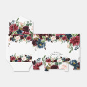 Burgundy & Blue English Flowers Wedding Bedankdoosjes (Uitgevouwen)