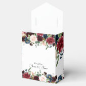 Burgundy & Blue English Flowers Wedding Bedankdoosjes (Geopend)