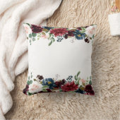 Burgundy & Blue English Flowers Wedding Favor Kussen (Deken)