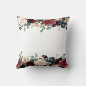 Burgundy & Blue English Flowers Wedding Favor Kussen (Achterkant)