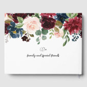 Burgundy & Blue English Flowers Wedding Gastenboek (Achterkant)