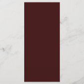 Burgundy & Blue English Flowers Wedding Menu (Achterkant)