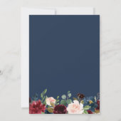 Burgundy Blue Floral Geometric Graduation Party Kaart (Achterkant)