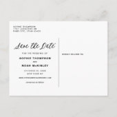 Burgundy & Blue Floral Wreatfoto Save the Date Aankondigingskaart (Achterkant)