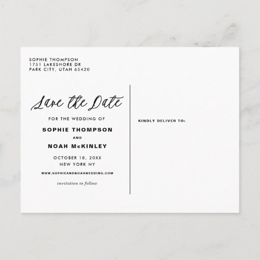 Burgundy & Blue Floral Wreatfoto Save the Date Aankondigingskaart (Achterkant)