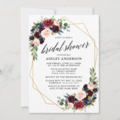 Burgundy Blue Geometric Gold Vrijgezellenfeest Kaart (Voorkant)