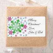Burgundy Blue Green & Silver Snowflakes Labels (Insitu)