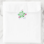 Burgundy Blue Green & Silver Snowflakes Ster Sticker (Tas)
