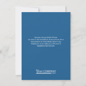Burgundy & Blue Snowflake Business Holiday Card Kaart (Achterkant)