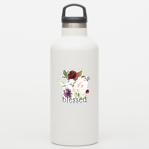 Burgundy Blush Aubergine Bloemrijk Gezegend Sticker