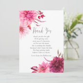 Burgundy & Blush Autumn Herfst Baby shower Harteli Bedankkaart (Staand voorkant)