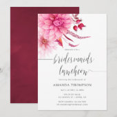 Burgundy & Blush Autumn Herfst Bridesmaids Luncheo Kaart (Voorkant / Achterkant)