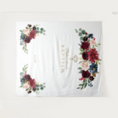 Burgundy Blush Baptisme Photo Booth Backdrop Wandkleed (Voorkant (horizontaal))