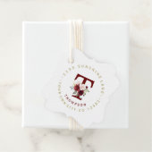 Burgundy Blush Bloem Cirkelvormig Adreslabel Bedankjes Labels (In situ)