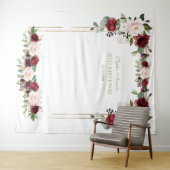 Burgundy Blush Bloemen 18e Verjaardag Foto Prop Wandkleed (In Situ (horizontaal))