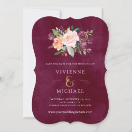 Burgundy Blush | Bloemen Huwelijk Save the Date