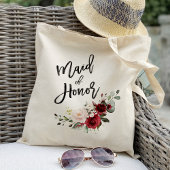 Burgundy Blush bloemendame van eer bruiloft Tote Bag