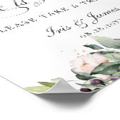 Burgundy Blush Bloemige Liefde is Zoet Neem een Sn Poster (Hoek)