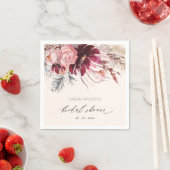 Burgundy Blush Bloemige Pampagras Bruiloft Servet (Insitu)