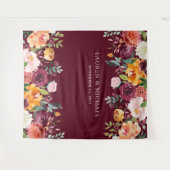 Burgundy Blush Bloemstuk Achtergrond | Fotocabine Wandkleed (Voorkant (horizontaal))