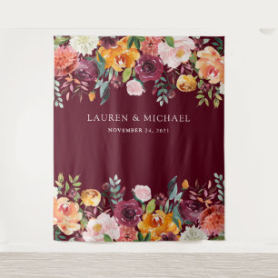 Burgundy Blush Bloemstuk Achtergrond   Fotohokje P Wandkleed