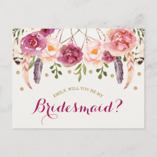 Burgundy Blush Boho Floral is mijn briefkaart