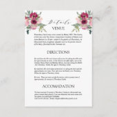 Burgundy & Blush bouquet Wedding Details Enclosure Informatiekaartje (Voorkant)