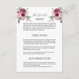 Burgundy & Blush bouquet Wedding Details Enclosure Informatiekaartje