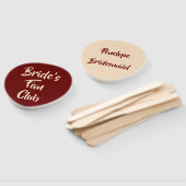 Burgundy Blush Bride's Fan Club Bridesmaid Name Handwaaier (Niet-gemonteerd)