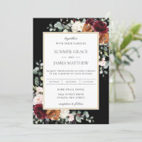 Burgundy Blush Burnt Oranje Ivory Floral Wedding