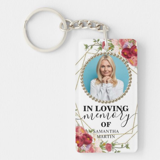 Burgundy Blush Celebration of life Gift Sleutelhan Sleutelhanger (Voorkant)